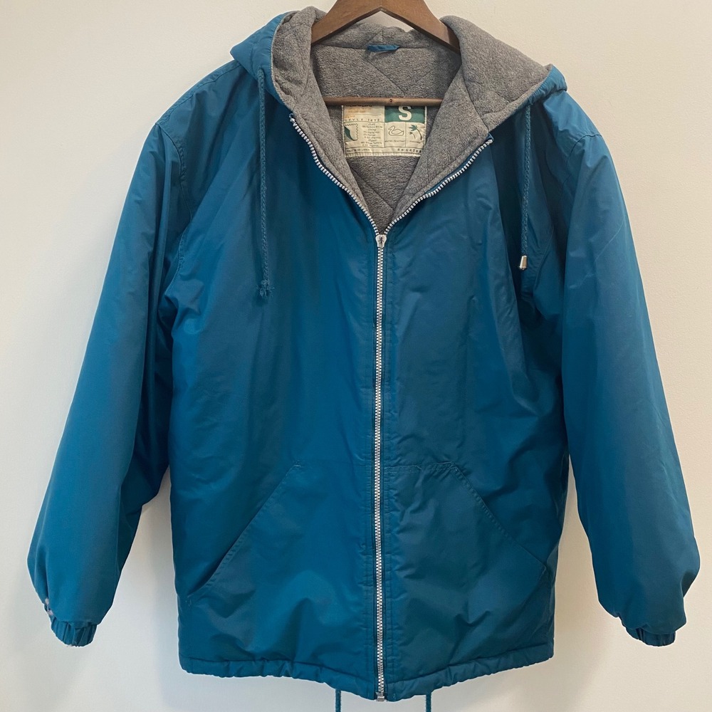 WearGuard Winter Jacket W Sz S Blue Hooded Fleece Lined Winter Nylon Windbreaker